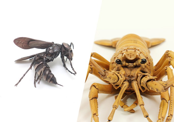 彫刻 山口竹陽齋作 極上細密細工置物